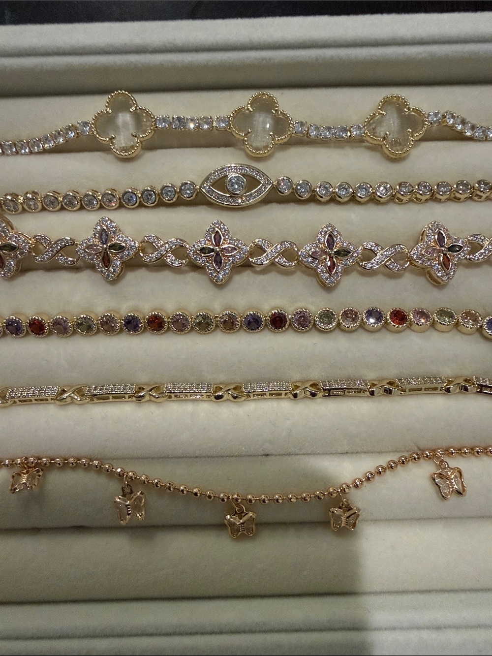 Gold-Tone Multi-Design Women's Bracelet Set